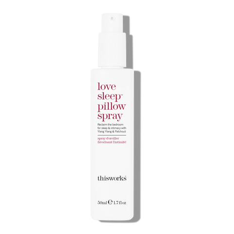 Love Sleep Pillow Spray. Reclaim the bedroom for sleep & intimacy with Ylang Ylang and Patchouli.