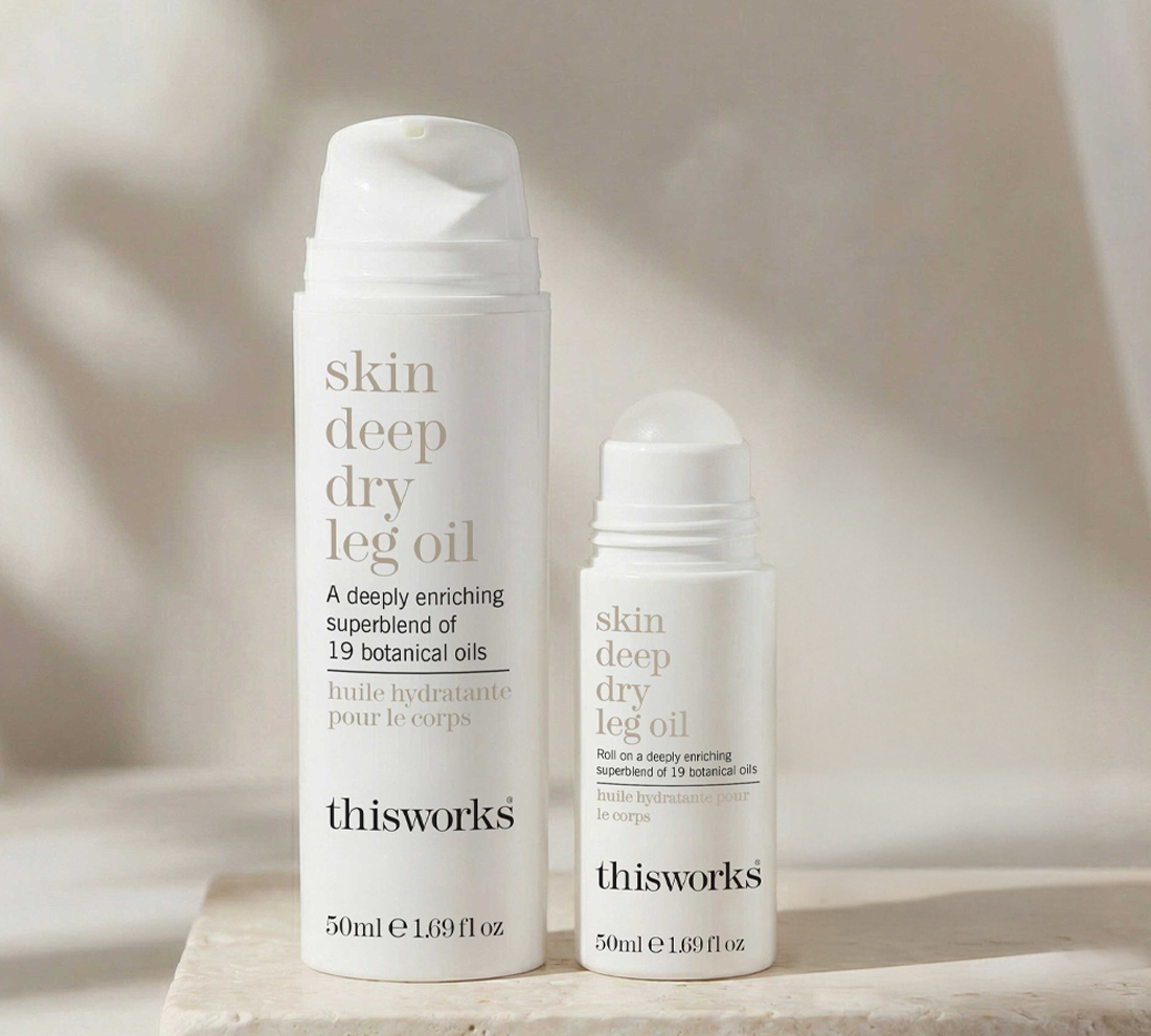 skin deep dry leg oil roll-on featured in Daily Express and Daily Mirror