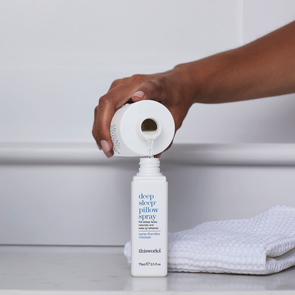 deep sleep pillow spray refill in use front