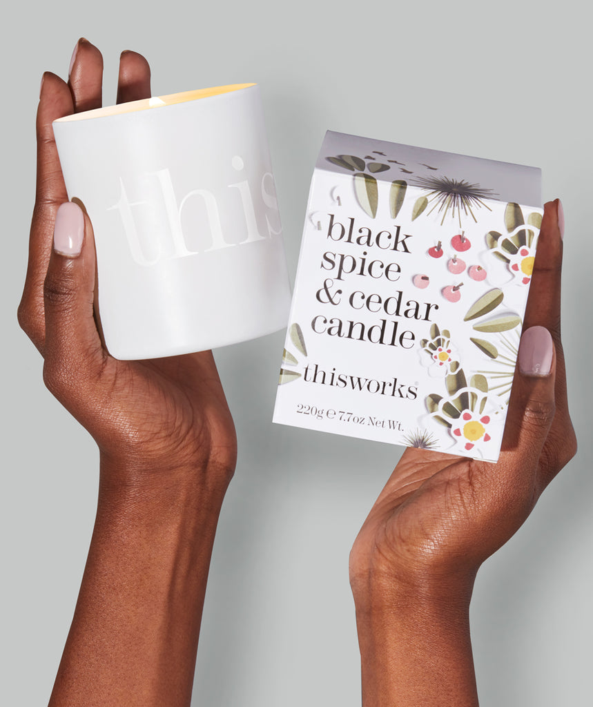 black spice & cedar candle